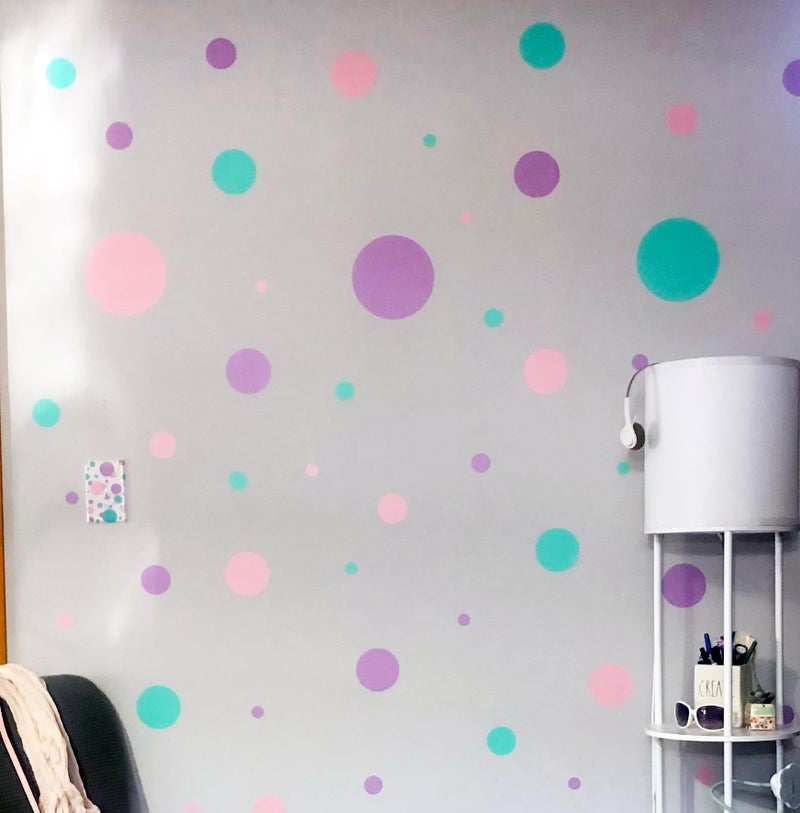 Create-A-Mural Pastel Polka Dot Wall Decals -Girls Room Decor Stickers Living Room Bedroom, Bathroom, Playroom, Baby Nursery Toddler to Teen DIY Decoration (Pastel) - Image 1